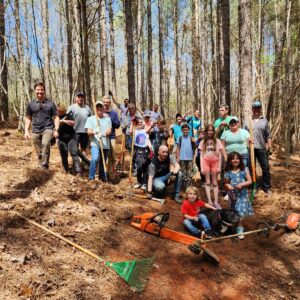 Trail build weekend Community cleanup Emberglow Outdoor Resort Lake Lure NC