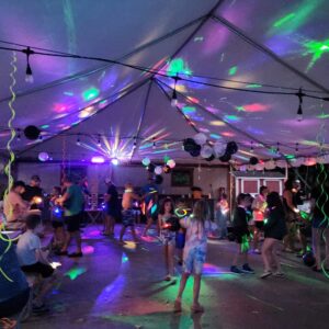 Glow party back to school bash kids rave emberglow outdoor resort lake lure nc dance party glamping campground RV Resort