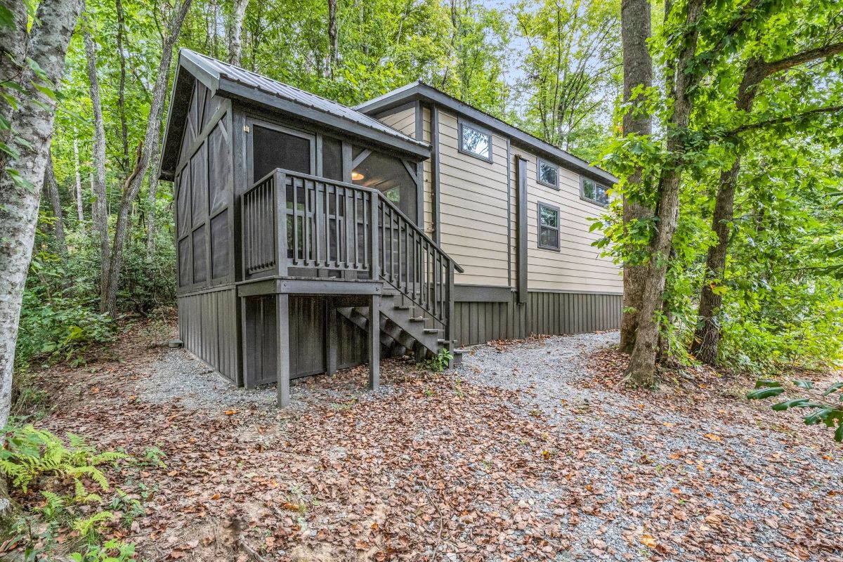 Hickory Hideaway Tiny Home Lodging Unit Emberglow Outdoor Resort Lake Lure NC