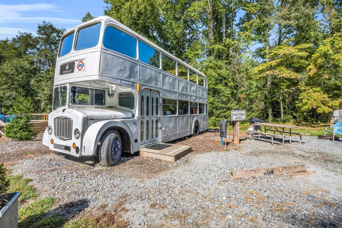 Double Decker Bus Big Ben Lodging Unit Emberglow Outdoor Resort Lake Lure NC