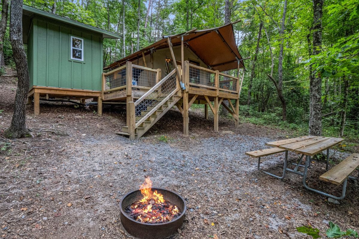 Safari Tent Lodging Unit Emberglow Outdoor Resort Lake Lure NC