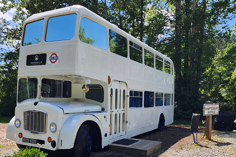 Vintage-Double-Decker-Bus-Vacation-Rental NC Mountains