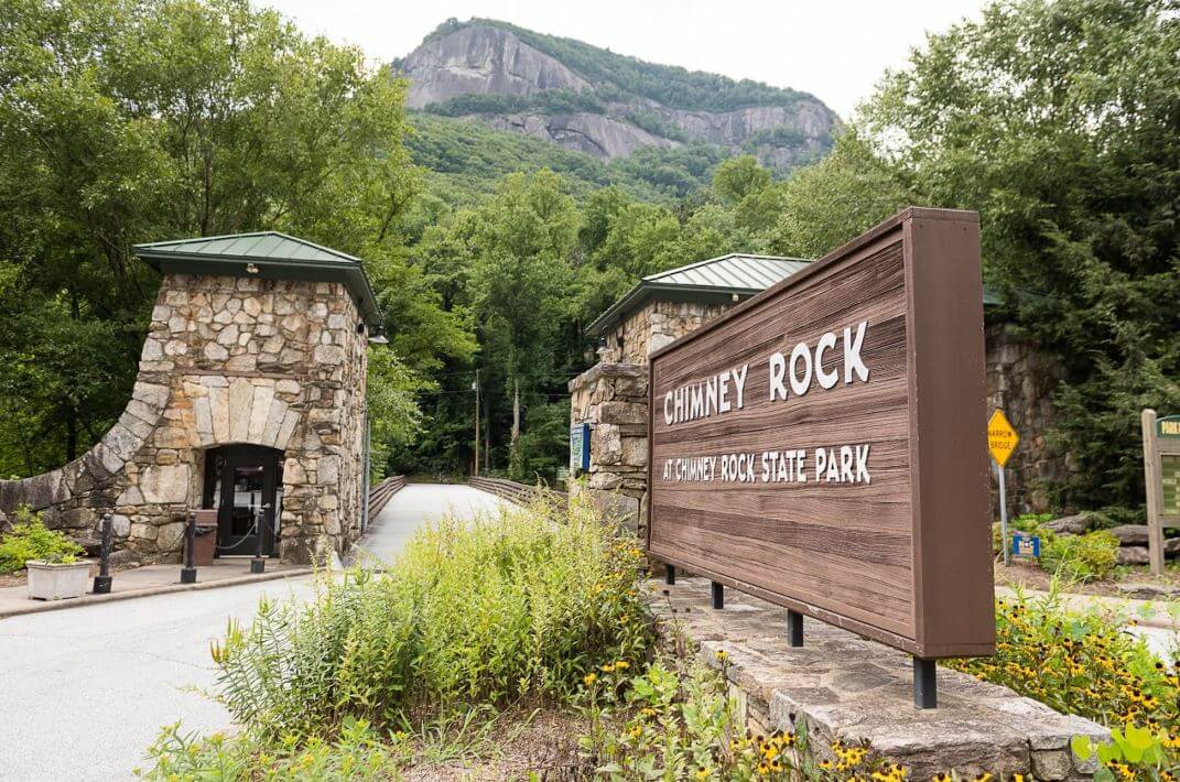 Chimney Rock State Park entrance spring break ideas nc mountains