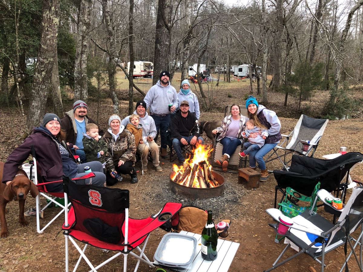 Gathered around fire