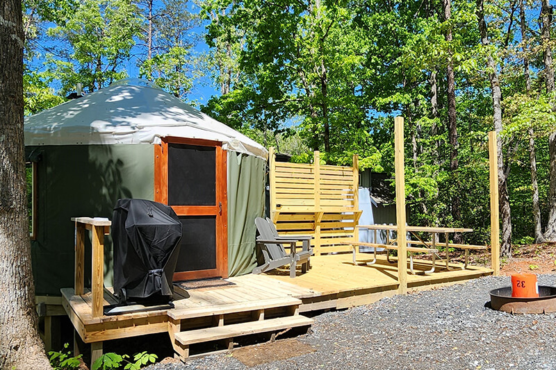 pet friendly 16' yurt for rent in nc mountains