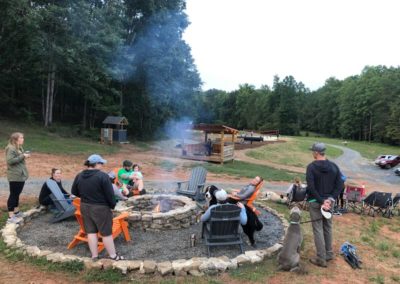 camping nc mountains fire pit and live music