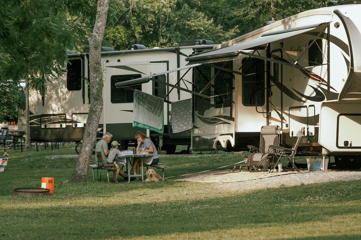 fall rv camping at emberglow outdoor resort nc